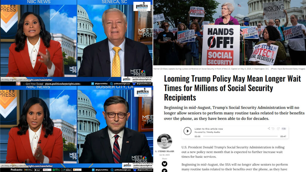 Meet the Press challenges Republicans. Social Security degradation is looming. Capitulation index.