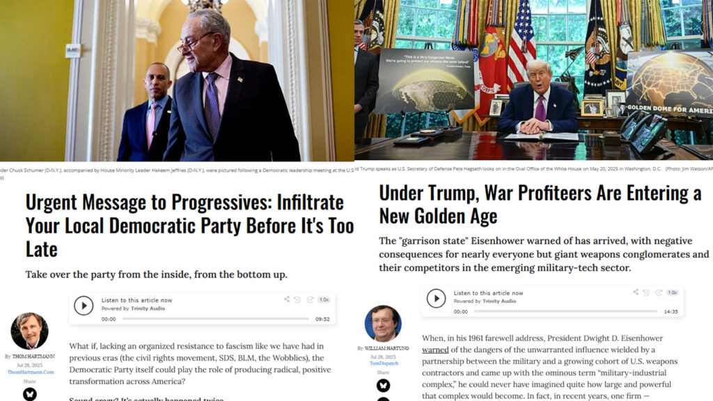 Progressives- Infiltrate the Democratic Party now. Trump- The War Industrial Complex Golden Age!
