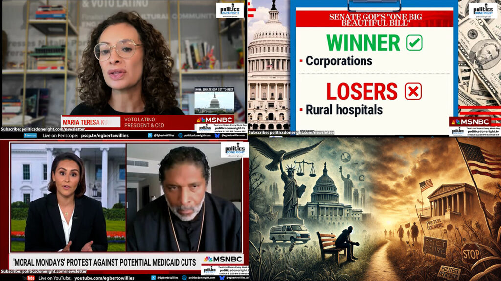 Rev Barber calls bill, murder. Red States are the big losers. Our politics depresses you? Hear this.