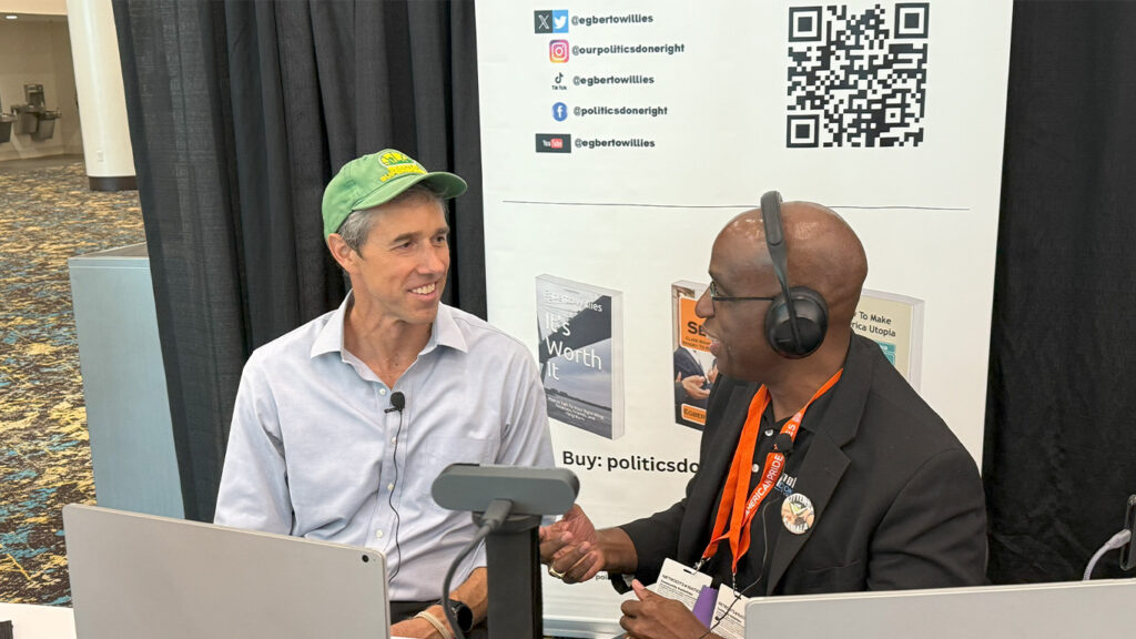 Fired up Beto O'Rourke tells Dems to throw the first punch in Netroots Nation 2025 interview. #NN25