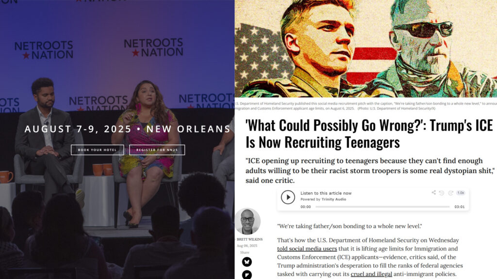 My Netroots Day 0 experience. ICE is desperate for recruiting those willing to do evil