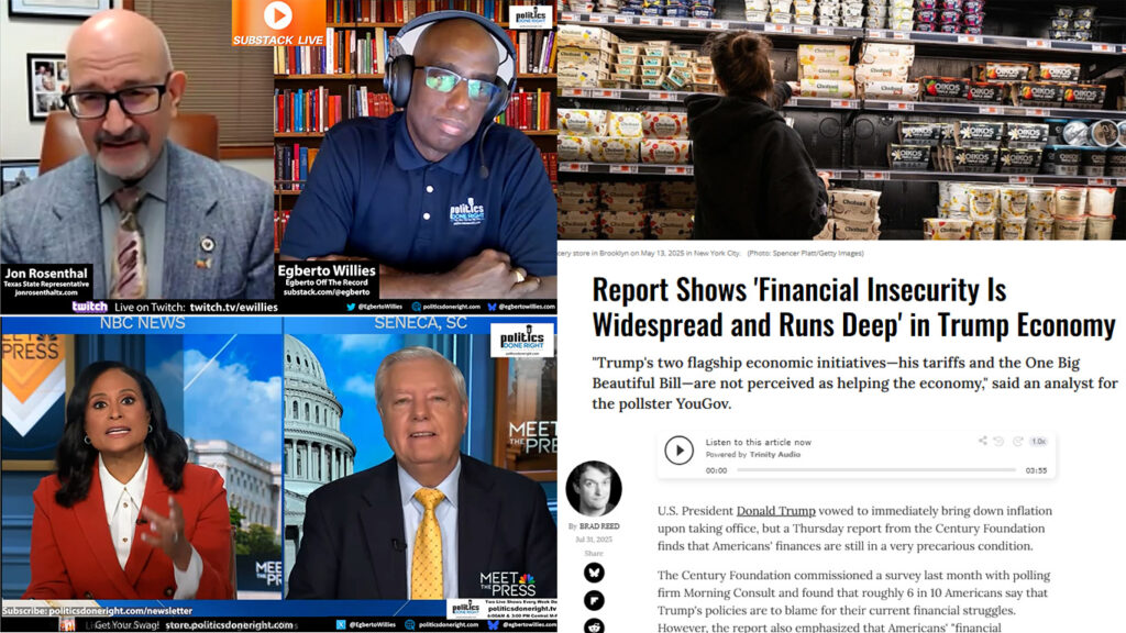 Rep. Rosenthal slams GOP redistricting. MTP challenges a lying Lindsey Graham. Financial Insecurity