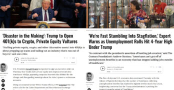 We're Fast stumbling into stagflation by a mad man. Another Trump disaster - 401(k)s open to crypto