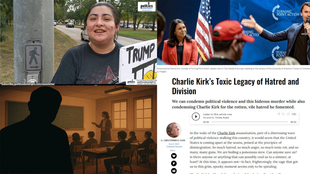 Fighting MAGA Fear Kirk’s Hate Exposed, Teachers Defended, Protesters Rise