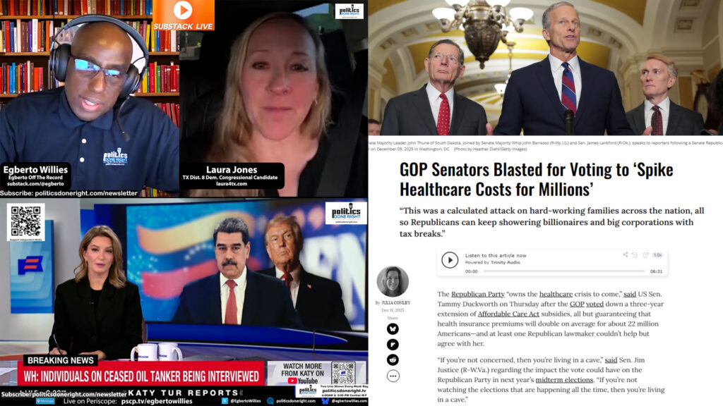 Democrat Laura Jones, Trump’s Venezuela Theft, and GOP’s War on Affordable Care