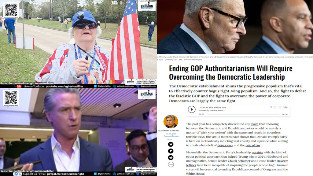 Defeating GOP Authoritarianism - Progressives, Newsom at Davos, and Kingwood’s Democratic Uprising