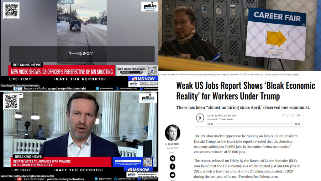 Explosive New ICE Killing Video, Trump’s Venezuela Oil Grab Allegations, & US Jobs Report