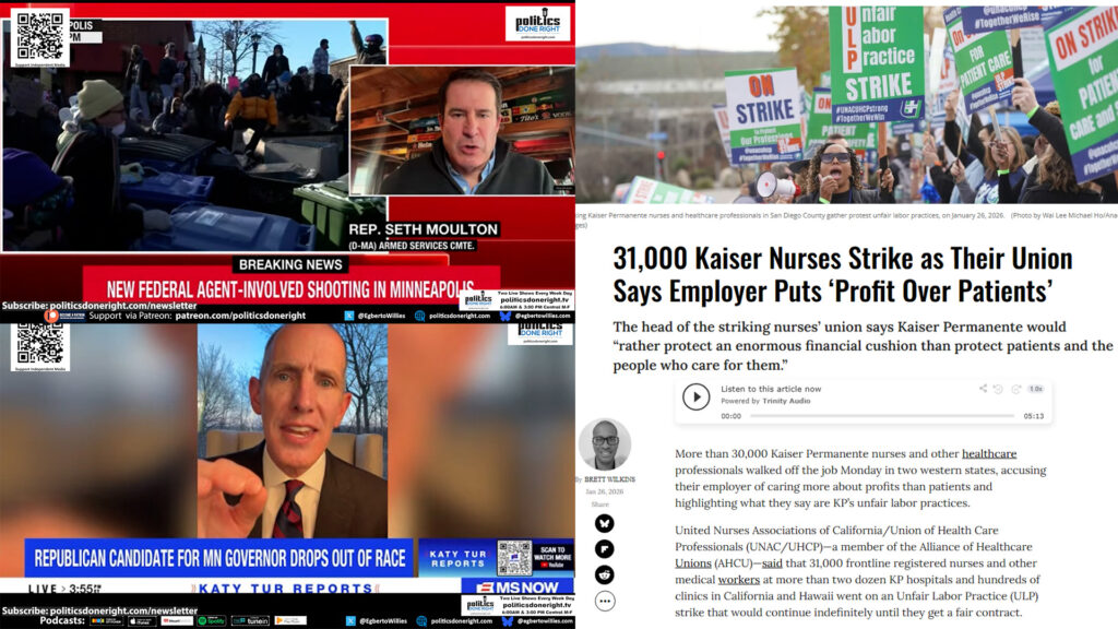 Minneapolis Federal Killings Spark GOP Withdrawal, Kaiser Strike & Swalwell’s January 6 Truths Unleashed