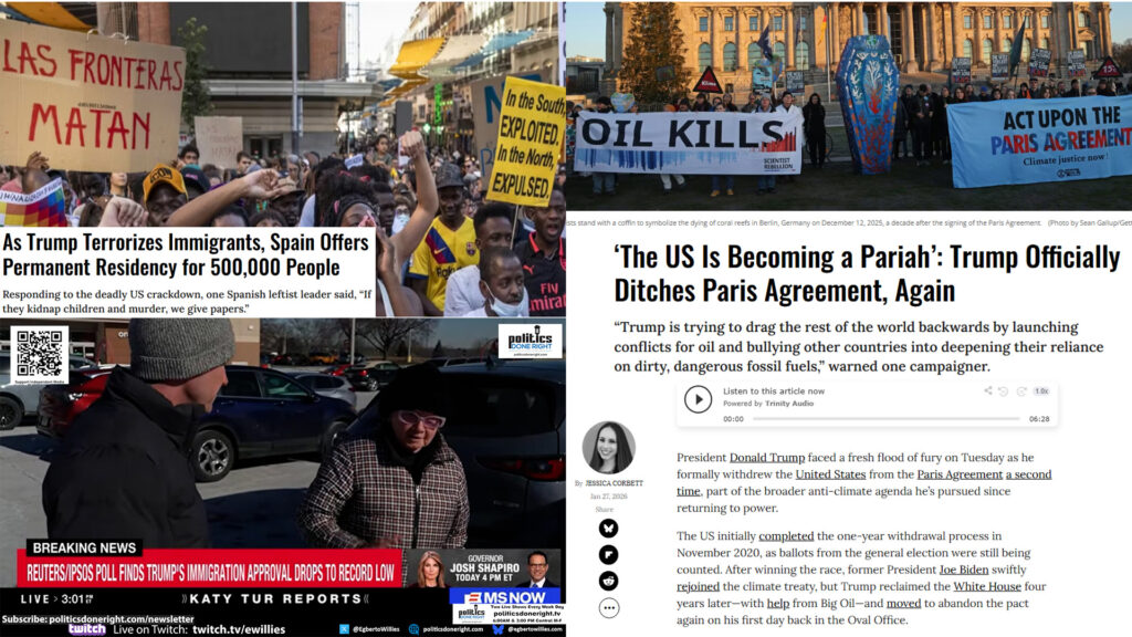 Spain Opens Doors as Trump’s Crackdown Intensifies — Paris Agreement Abandonment & MN Protest Fury