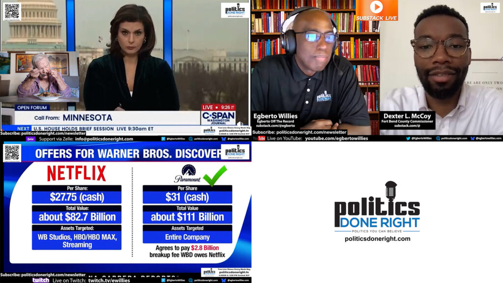 Paramount’s Media Power Grab, SNAP Cuts Starve Senior & McCoy’s Vision for Fort Bend