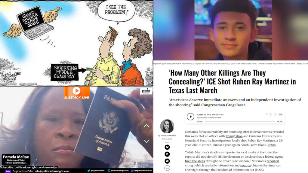 Texas Voter Purged, Middle Class Squeezed, ICE Shooting Sparks Accountability Demands