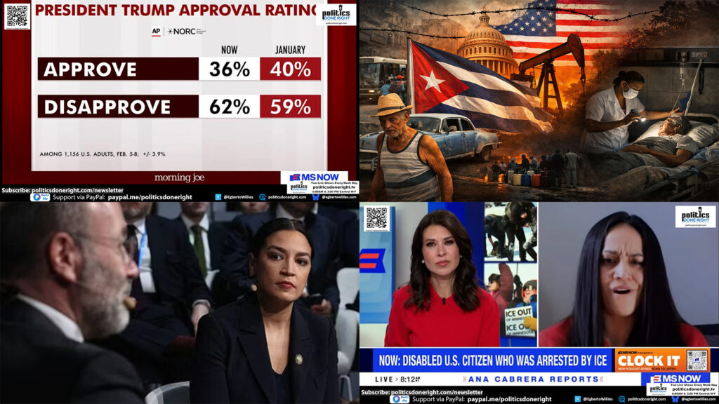 Trump’s Poll Collapse and ICE Violence Exposed as Cuba Suffers U.S. Sanctions, AOC Champions work