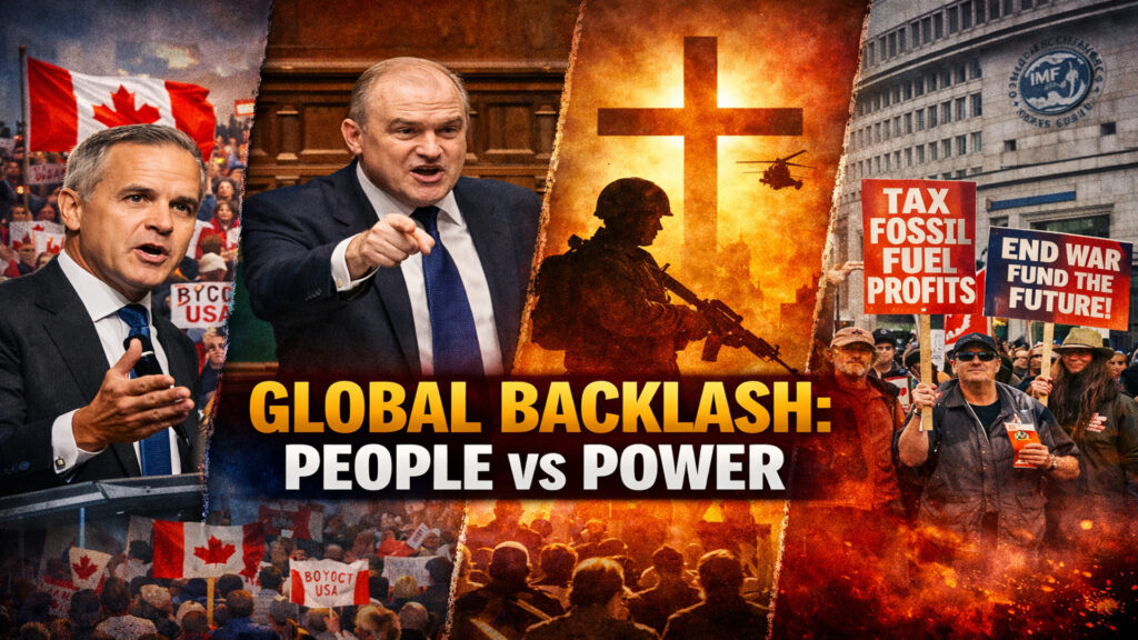 Global Backlash - Canada Boycotts, UK Slams Trump, War Profiteers Face Rising Fury