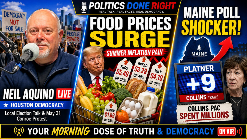 Neil Aquino, food-price surge, and Platner’s Maine lead expose a rigged political system