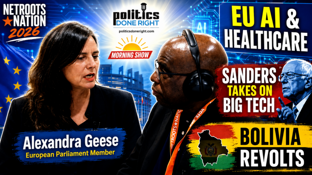 Alexandra Geese On EU AI Healthcare, Sanders Targets Big Tech, Bolivia Revolts