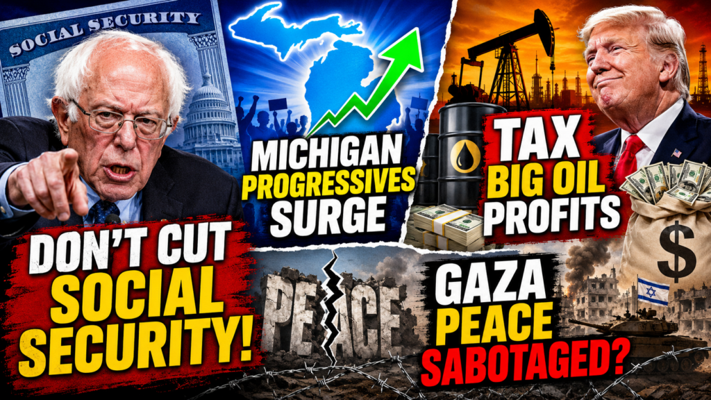 Sanders Defends Social Security as Michigan Progressives Surge, Big Oil Profits, Gaza Deal Falters